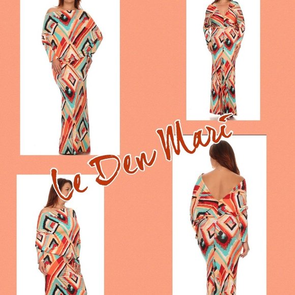 Abstract Print / Multi-Functional Maxi Dress - Picture 2 of 2